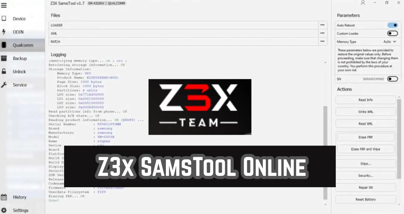 Z3x samsTool Online Rent 40 Hour